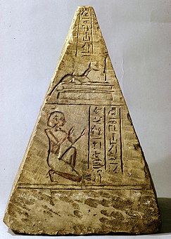Pyramidion of Iufaa; 664–525 BC; painted limestone; height: 36 cm; Metropolitan Museum of Art (New York City)