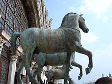 The Horses of Saint Mark, carried off by the French to Paris, and returned only after Napoleon's downfall in 1815 Quadriga Venice.JPG