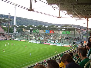 The west stand before the game Rapid Wien against Rubin Kazan on July 21, 2007