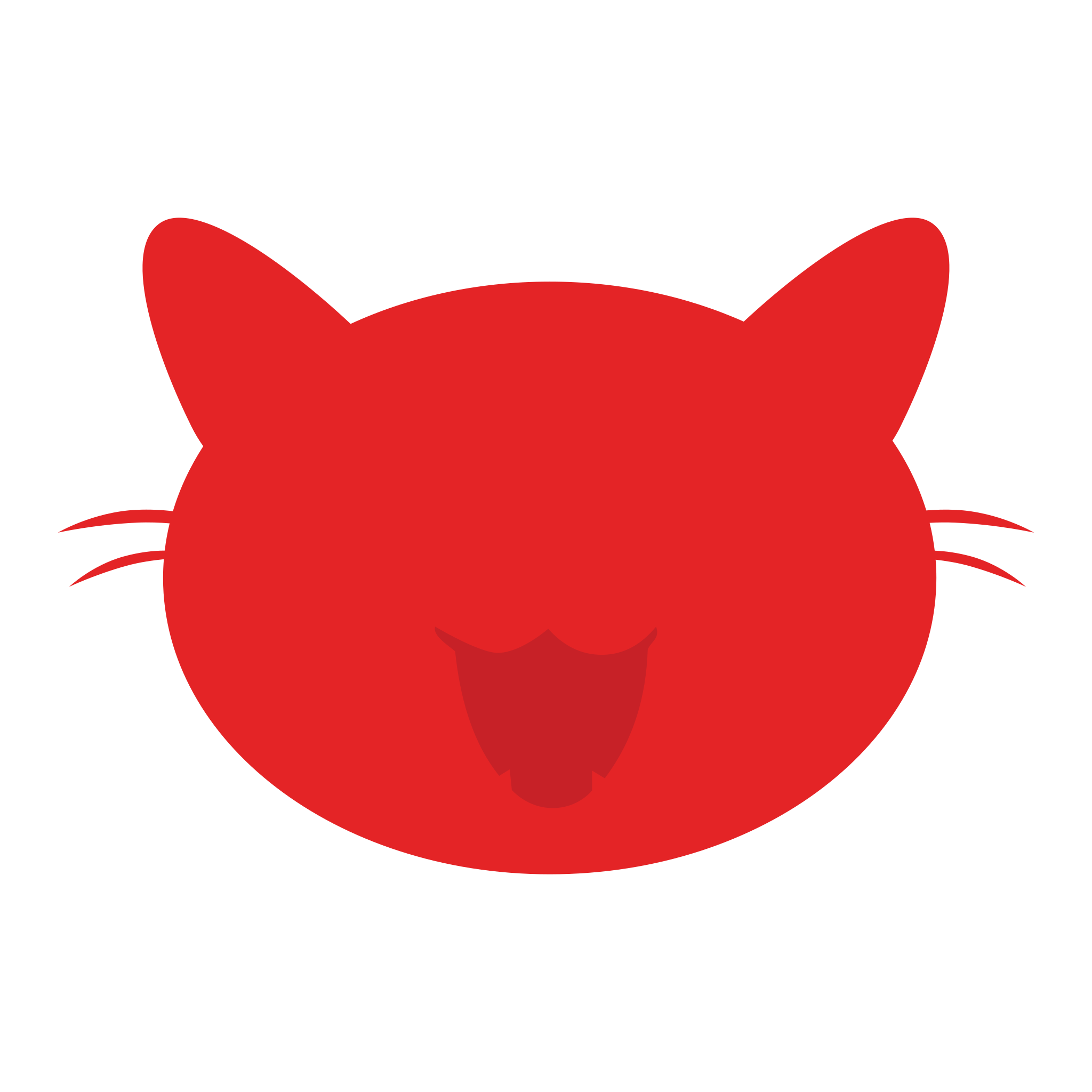 Cat Icon Vector Red Icon Gray Stock Vector (Royalty Free) 600807695