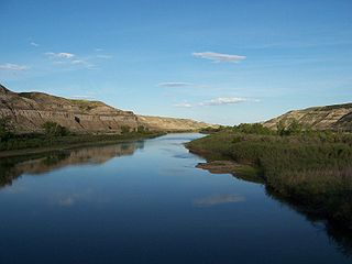 Red Deer River river in Alberta, Canada