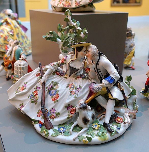 File:Rendez-vous at the hunt, Johann Joachim Kaendler, Meissen Porcelain Factory, c. 1744, hard-paste porcelain - Wadsworth Atheneum - Hartford, CT - DSC05343.jpg