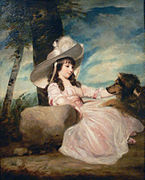 Miss Anna Ward co seu can, de Joshua Reynolds (1787)