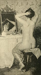 Engraving after Before the Looking Glass (A sa toilette), 1892