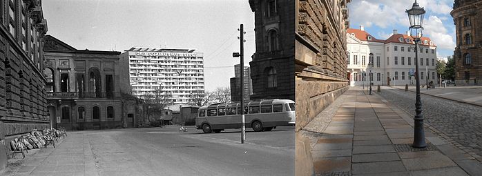 Die Dresdner Salzgasse 1969 und 2013