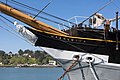 Bowsprit of the ship Balclutha at San Francisco Maritime National Historical Park.