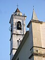 Italiano: Il Santuario di Nostra Signora delle Rocche a Molare. Particolare del campanile.