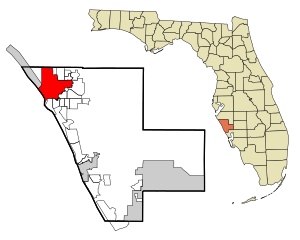Sarasota County Florida Incorporated and Unincorporated areas Sarasota Highlighted.svg