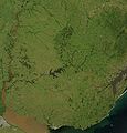 Satellite image of Uruguay in January 2004