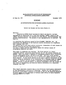AIM-349 (1975) Scheme: An Interpreter for Extended Lambda Calculus
