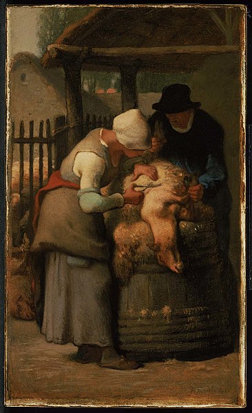 File:Shearing Sheep, Jean-François Millet.jpg