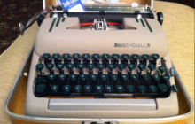 The "Super 5" series portables were made from 1949 to 1960. They are generally considered to be among the best portable typewriters by writers and typists. Smith Corona Silent Super typewriter.png