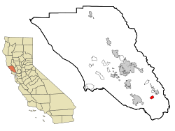 Location in Sonoma County and the state of کالیفورنیا ایالتی