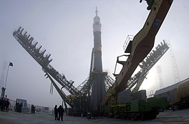 Soyuz TM-31 in launch position, Baikonur 2000