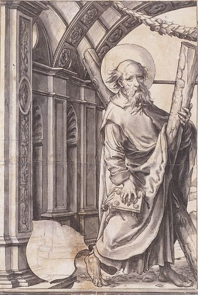 File:St Andrew, Design for a Stained Glass Window, by Hans Holbein the Younger.jpg