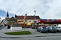 English: Square in the town of Strážov, Klatovy District, Czech Republic during the Saint George town fair. Čeština: Náměstí ve městě Strážov, okres Klatovy o pouti sv. Jiří.