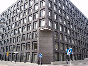 Sveriges Riksbank. Arkitekt Peter Celsing 1969–73. Foto: Carl von Blixen