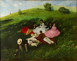 Youth relaxing during May Day. Paul Szinyei Merse: Majalis Szinyei Merse, Pal - Picnic in May - Google Art Project.jpg