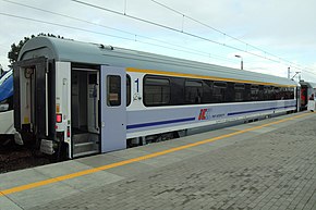 PKP Intercity Class 156A passenger carriage of UIC-Z1 standard at TRAKO International Railway Fair, September 2013 TRAKO 2013 w Gdansku - wagon 156A.JPG