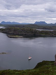 Eastern anchorage, Tanera Beag; Suilven and Cul Mòr are in the background