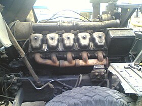 Luftgekühlter V10-Motor des Tatra 815