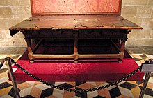 The eponymous table of Valencia's Taula de canvi, preserved at the Llotja de la Seda Taula de canvis2.jpg