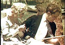 A frame from a surviving fragment of The Gulf Between (1917), the first publicly shown Technicolor film The-gulf-between-surviving-cell.jpg