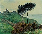 Die Kirche in Varengeville, Graues Wetter von Claude Monet, 1882.jpg