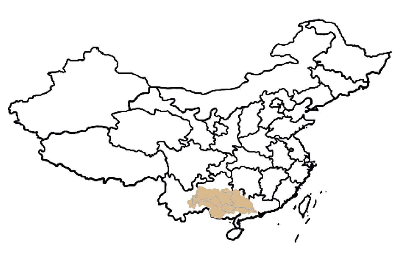 map of xi jiang river