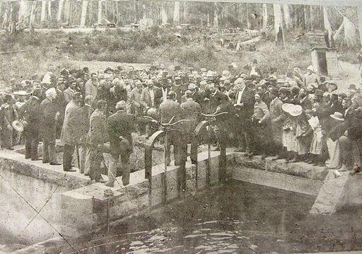 The opening of the dam