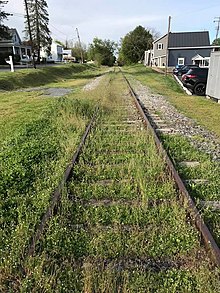 The out-of-service Norfolk Southern rail line in Mt. Jackson, Virginia was originally the terminus of the Manassas Gap Railroad. The out-of-service Norfolk Southern line in Mt. Jackson, Virginia.jpg