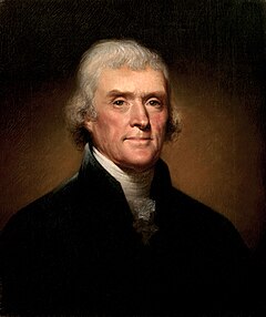 Thomas Jefferson, author of the Declaration of Independence and third president of the United States. Jefferson also founded the University of Virginia and built one of America’s most celebrated houses, Monticello, in Charlottesville, Virginia.