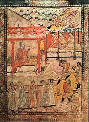 Tomb panel showing a banquet with Sogdian dance and music.[2]