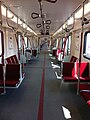 The interior of the Toronto Rocket, Toronto's newest subway car