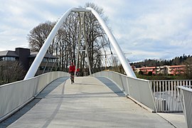 Tukwila Urban Center Pedestrian Bridge, seen from West Valley Highway.