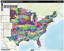 Established seed transfer zones in the east coast of the US, by the Eastern Seed Zone Forum (a unit of the US Forest Service) USDA eastern seed-collection zones.jpg