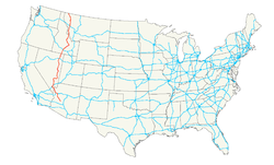 Carte de l'US Highway 93