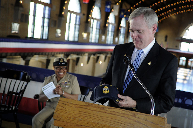 File:US Navy 100308-N-5549O-391 Secretary of the Navy (SECNAV) the Honorable Ray Mabus pauses before speaking to an audience of active duty and retired chief petty officers.jpg