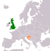 نقشهٔ موقعیت بریتانیا و کرواسی.