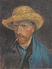 Autoritratto con cappello di paglia e pipa (immagine sul retro), 1887 Van Gogh Museum, Amsterdam (F179v)