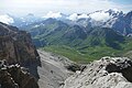 * Nomination View from Sass Pordoi to the South-East - the Marmolada glacier and the Passo Pordoi street coming from Arabba --Kritzolina 16:10, 10 July 2023 (UTC) * Promotion  Support Good quality. --Ermell 19:14, 13 July 2023 (UTC)