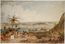 View of Whanganui, New Zealand, 1847, John Alexander Gilfillan, watercolour View of Whanganui, New Zealand, 1847, JA Gilfillan.jpg