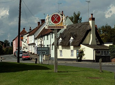 Town sign in Thaxted, Essex