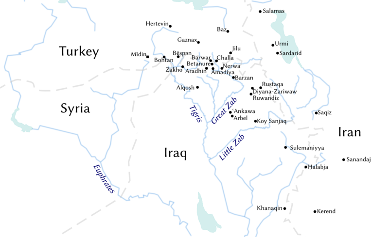 File:Villages where varieties of North-Eastern Neo-Aramaic are spoken.png