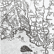 Foce della Brenta Vecchia a Fusina, mappa del XV secolo.