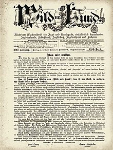 First edition of Wild und Hund, published in December 1894. Wild-und-Hund-Erste-Ausgabe-1895.jpg