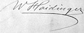 signature de Wilhelm Karl von Haidinger