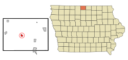 Winnebago County Iowa Incorporated and Unincorporated areas Thompson Highlighted.svg