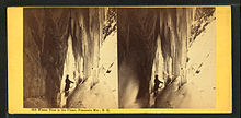 Stereoscopic image "Winter view in the Flume, Franconia Mts." by the Bierstadt Brothers Winter view in the Flume, Franconia Mts., N.H, by Bierstadt Brothers 2.jpg