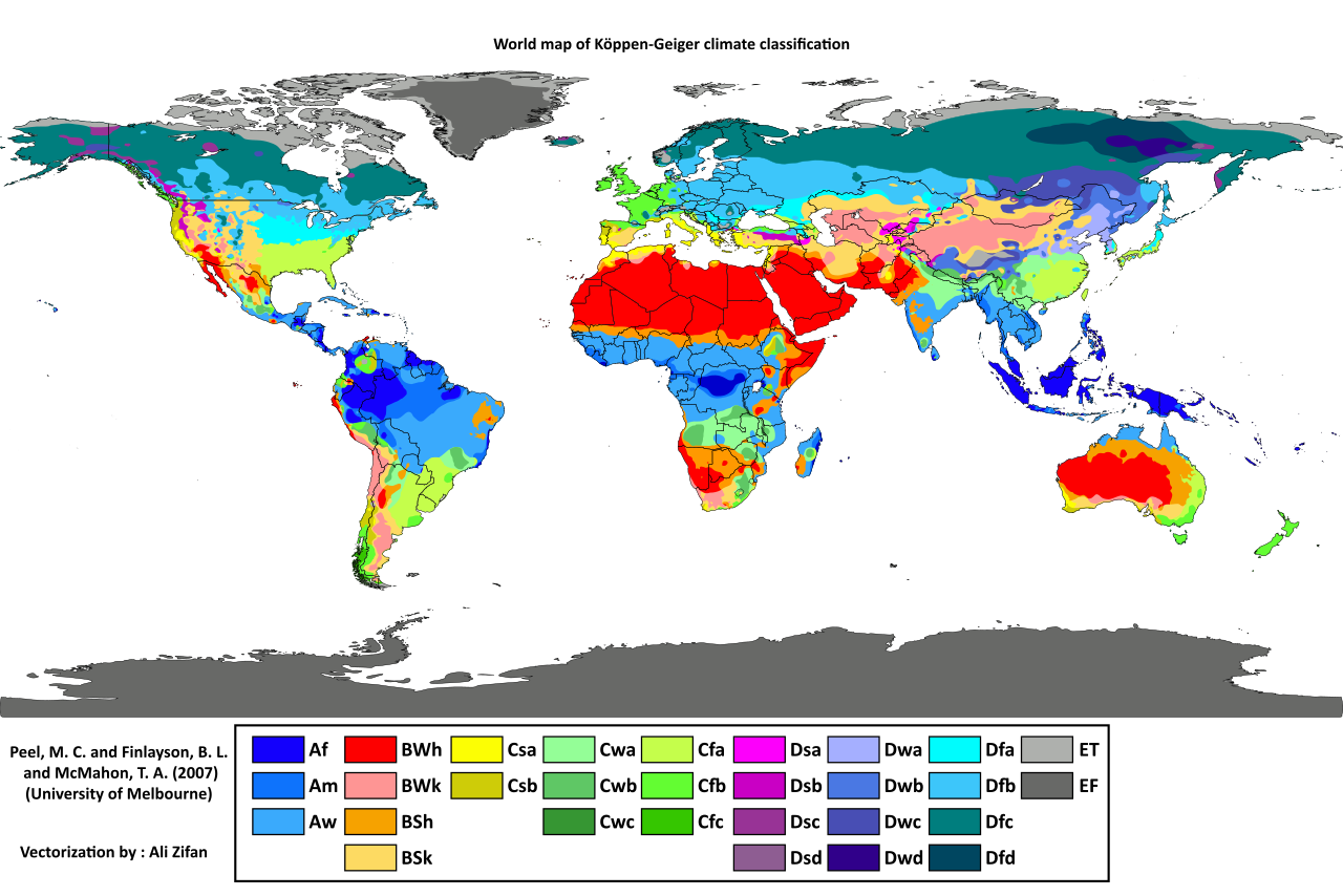 Updated Köppen-Geiger climate map[4]      Af   Am   Aw       BWh   BWk   BSh   BSk       Csa   Csb       Cwa   Cwb       Cfa   Cfb   Cfc       Dsa   Dsb   Dsc   Dsd       Dwa   Dwb   Dwc   Dwd       Dfa   Dfb   Dfc   Dfd       ET   EF 